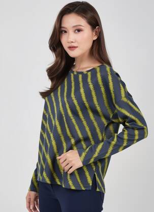 Pull stretch manches longues vert B.YOUNG femme