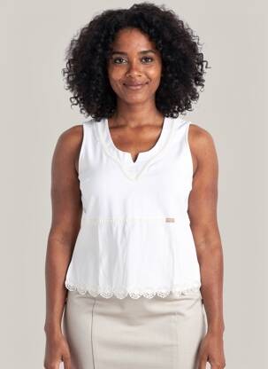Top stretch sans manche blanc NATURAL femme