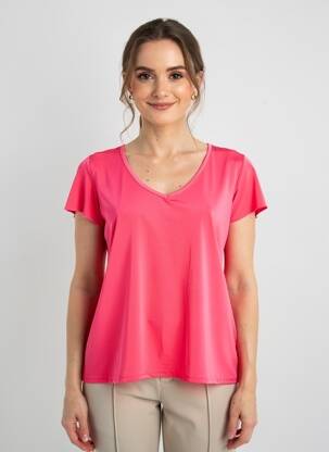 Top stretch manches courtes rose GENUINE femme