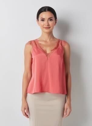 Top stretch sans manche orange MORGAN femme