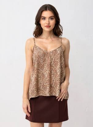 Top manches bretelles ajustables fines bretelles marron B.YOUNG femme