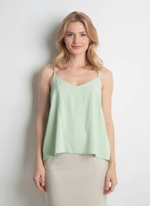 Top manches bretelles ajustables fines bretelles vert B.YOUNG femme