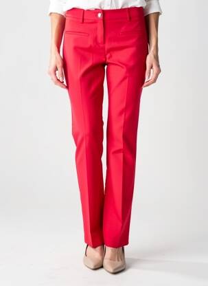 Pantalon slim tissage popeline taille normale rose MORGAN femme