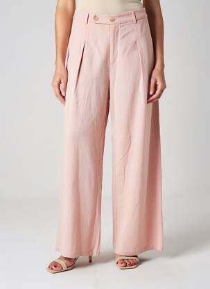 Pantalon large tissage popeline taille normale rose MOLLY BRACKEN femme