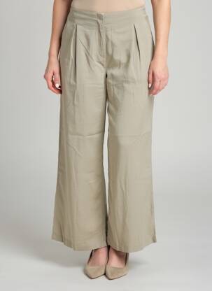 Pantalon large tissage popeline taille normale vert TIFFOSI femme