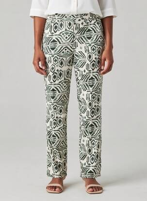 Pantalon slim taille élastique taille normale vert B.YOUNG femme