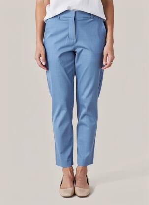 Pantalon chino fermeture zippée sous rabat boutonné taille normale bleu B.YOUNG femme