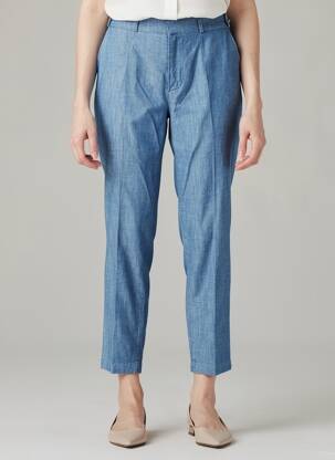 Pantalon 7/8 fermeture zippée sous rabat boutonné taille normale bleu SALSA femme