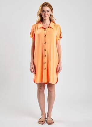 Robe courte manches courtes manches courtes orange 13 BONAPARTE femme
