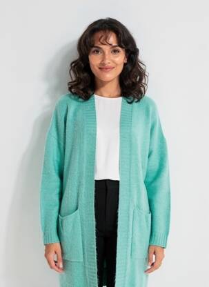 Gilet manches longues coupe cintrée vert OTTOD'AME femme