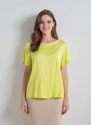 Top stretch manches courtes vert DANIELE FIESOLI femme