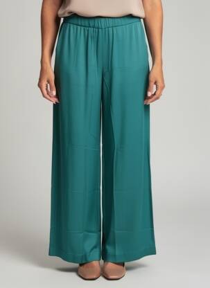Pantalon large coupe fluide taille normale vert OTTOD'AME femme