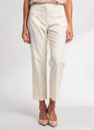 Pantalon 7/8 taille haute taille haute beige BRERAS MILANO femme