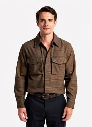 Chemise manches longues poches marron SCOTCH & SODA homme