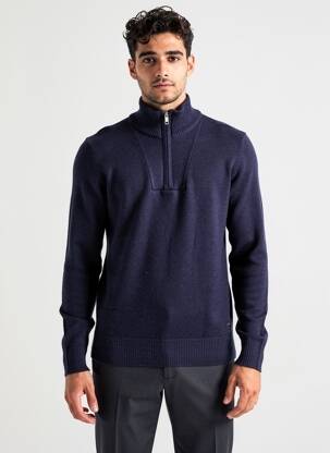 Pull maille tricot manches longues bleu SCOTCH & SODA homme