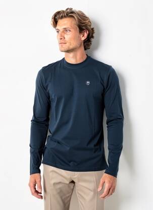 T-shirt bio manches longues bleu KNOWLEDGE COTTON APPAREL homme