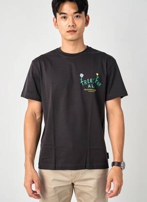 T-shirt stretch manches courtes noir SCOTCH & SODA homme