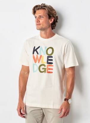 T-shirt bio manches courtes beige KNOWLEDGE COTTON APPAREL homme