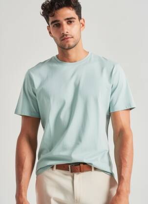 T-shirt bio manches courtes vert KNOWLEDGE COTTON APPAREL homme
