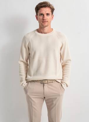 Pull stretch manches longues beige KNOWLEDGE COTTON APPAREL homme