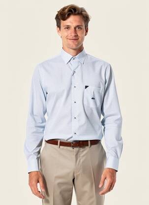 Chemise manches longues imprimé fantaisie bleu DARIO BELTRAN homme