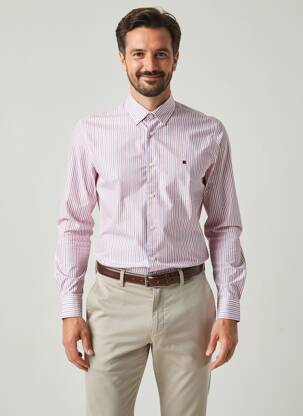 Chemise manches longues coupe droite blanc LION OF PORCHES homme