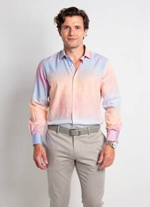 Chemise manches longues coupe droite orange A FISH NAMED FRED homme