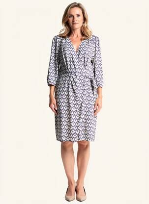 Robe mi-longue manches 3/4 manches 3/4 bleu JULIE GUERLANDE femme