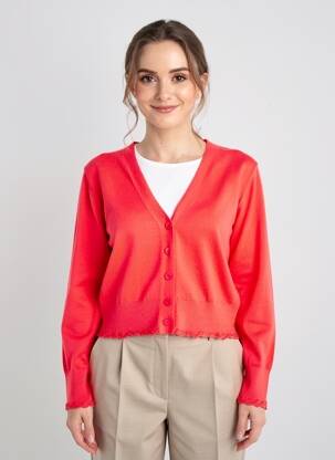 Gilet manches longues resserrée sur le bas rouge MOLLY BRACKEN femme