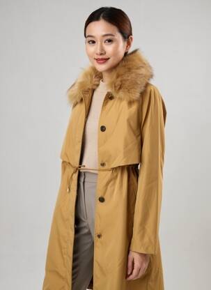 Trench tissage popeline sans capuche beige MOLLY BRACKEN femme