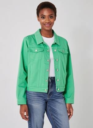 Veste casual poignets boutonnés avec fente vert SIGNE NATURE femme