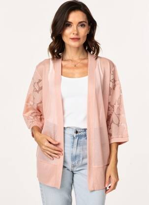 Gilet manches longues manches 3/4 rose MOLLY BRACKEN femme