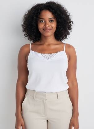 Top col carré fines bretelles blanc ARMOR LUX femme