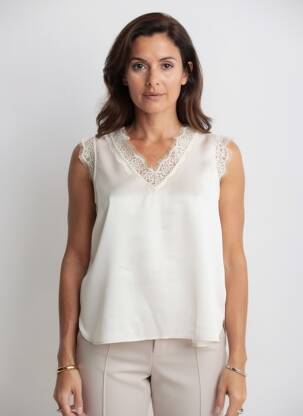 Top stretch manches courtes beige BARILOCHE femme