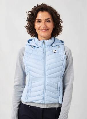 Doudoune poches a capuche bleu JULIE GUERLANDE femme