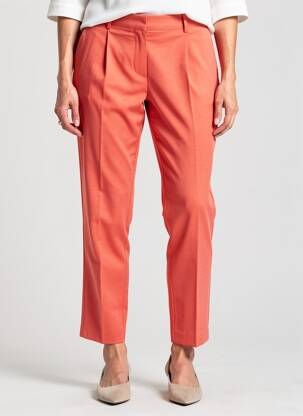 Pantalon chino tissage popeline taille normale orange JULIE GUERLANDE femme