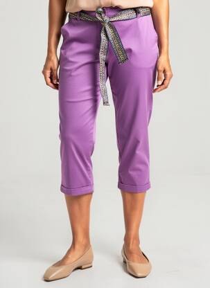 Pantalon 7/8 stretch taille normale violet JULIE GUERLANDE femme