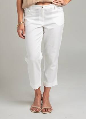 Pantalon 7/8 stretch taille normale blanc JULIE GUERLANDE femme