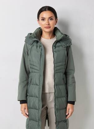 Doudoune manches longues a capuche vert GARCIA femme