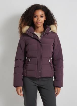 Doudoune manches longues a capuche violet KAPORAL femme