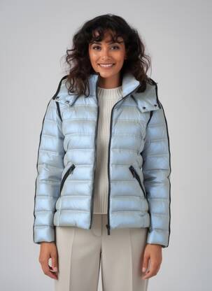 Doudoune manches longues a capuche bleu DANIELA COOL femme