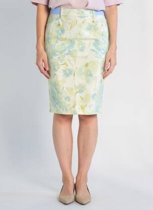 Jupe courte taille élastique vert TONI femme