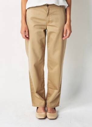 Pantalon chino stretch taille normale beige COUTURIST femme