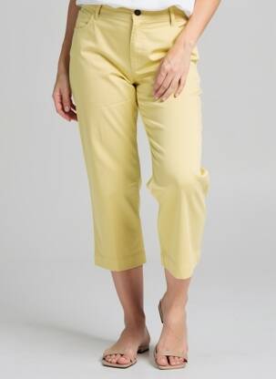 Pantacourt tissage popeline taille normale vert COUTURIST femme