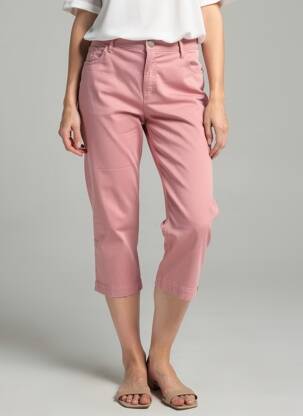 Pantacourt tissage popeline taille normale rose COUTURIST femme