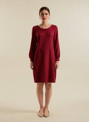 Robe courte manches longues manches longues rouge LA FIANCÉE femme