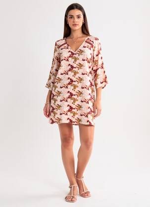 Robe courte manches 3/4 manches 3/4 orange KAPORAL femme