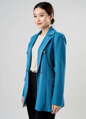Blazer poches bleu DANIELA COOL femme