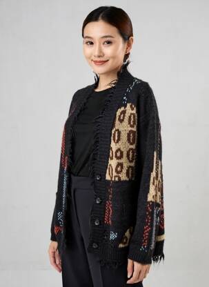Gilet manches longues resserrée sur le bas noir ZHRILL femme
