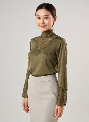 Top manches longues manches longues vert SOYACONCEPT femme